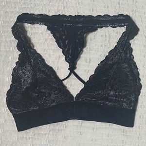 Pink Bralette Black Shimmer XS